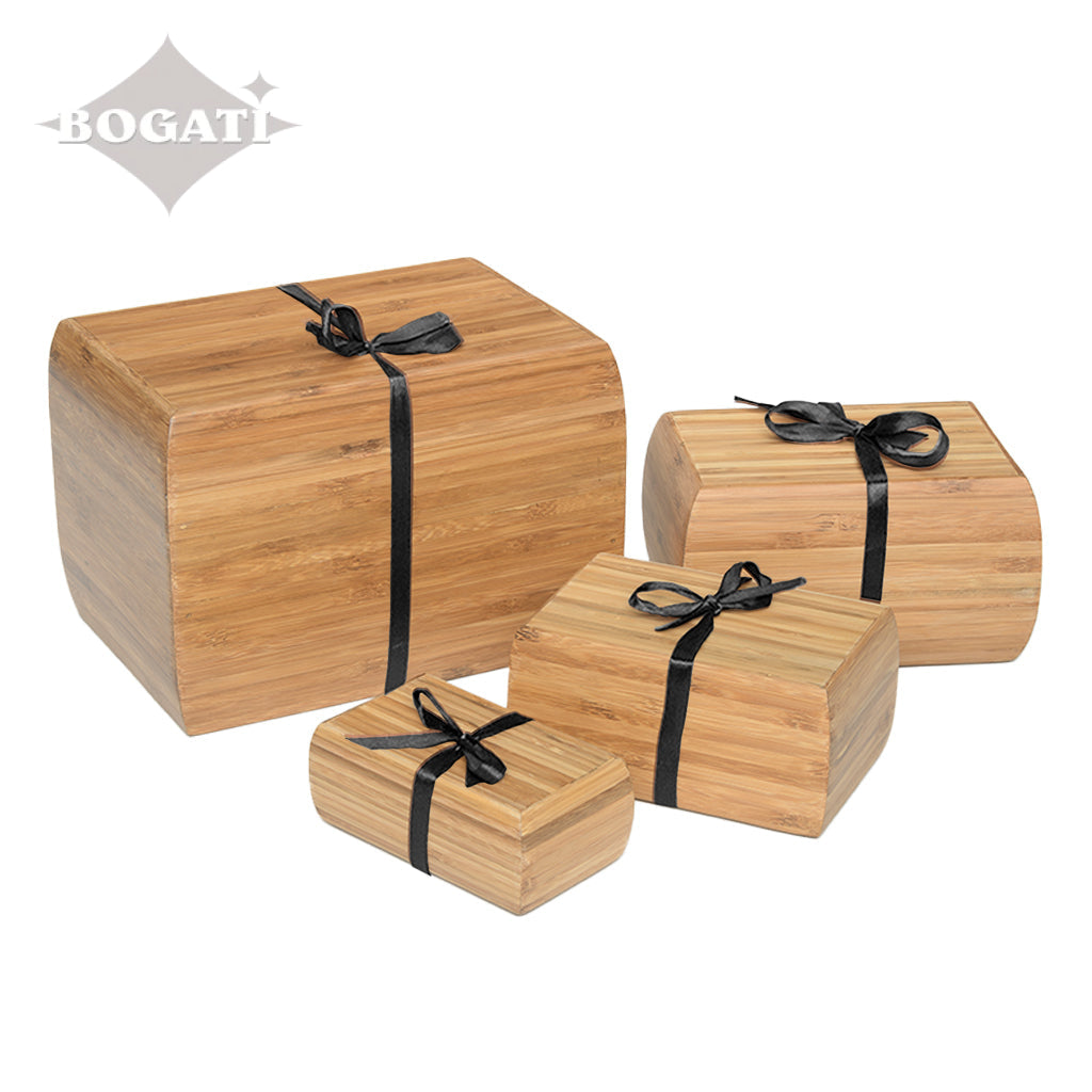 SMALL - Bamboo Urn - 1024 - Curved edges removable Satin ribbon