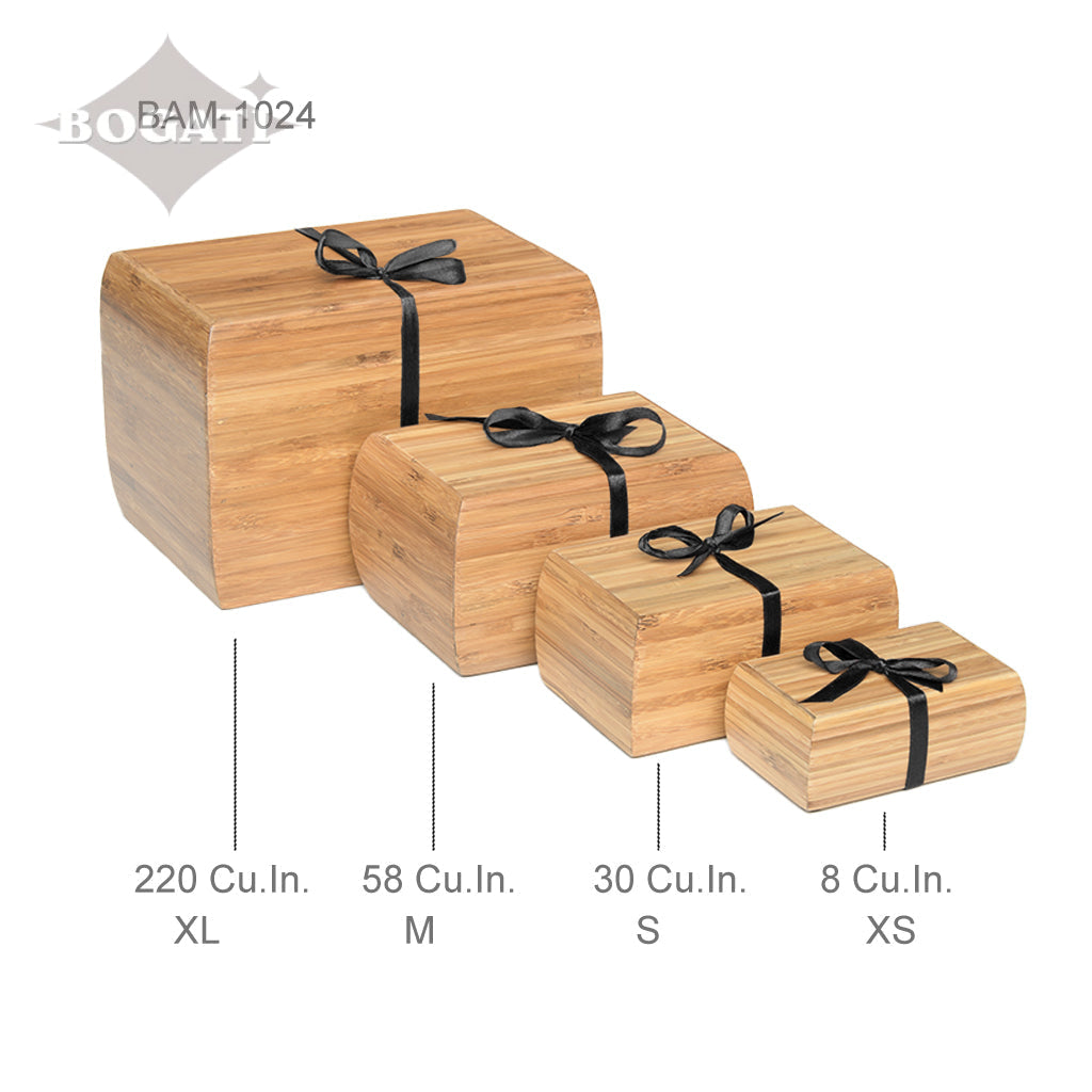 SMALL - Bamboo Urn - 1024 - Curved edges removable Satin ribbon