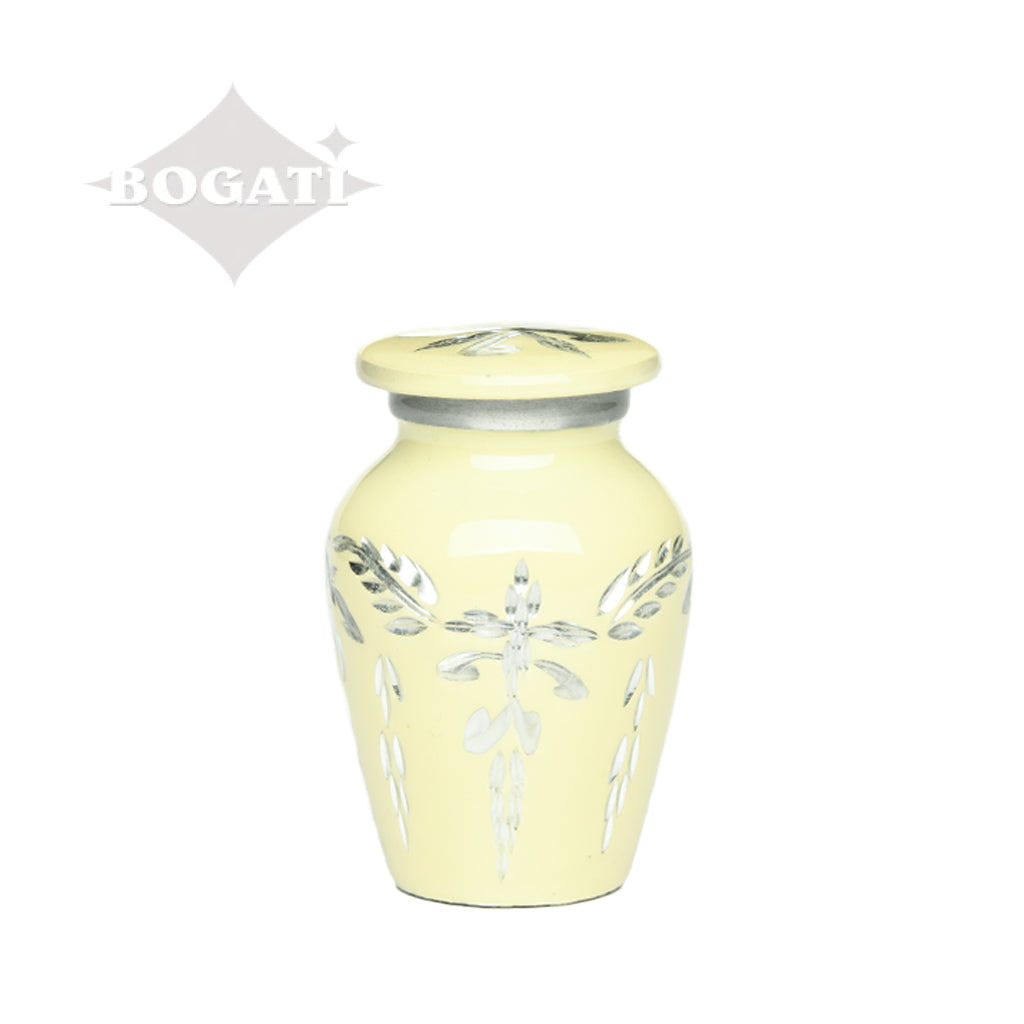 KEEPSAKE -1100- Diamond Cut Alloy Urn Vanilla Cream