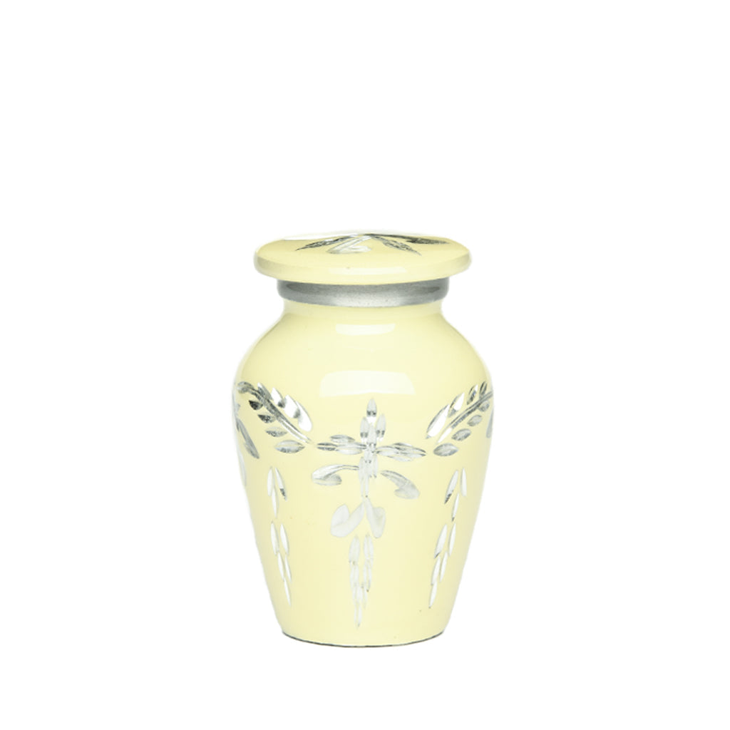 KEEPSAKE -1100- Diamond Cut Alloy Urn Vanilla Cream