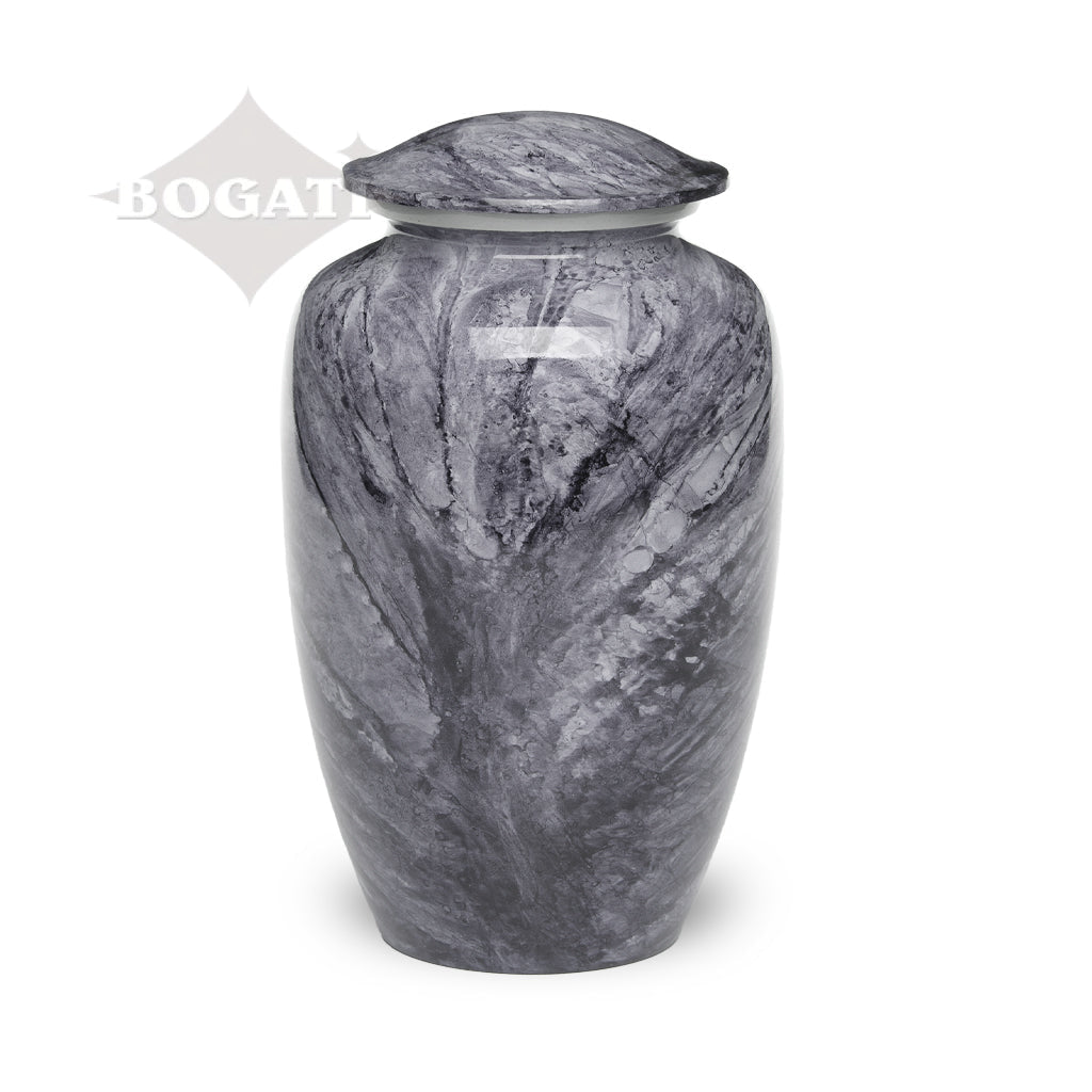 ADULT -Classic Alloy Urn - Hand-painted Stone-look Dark Gray