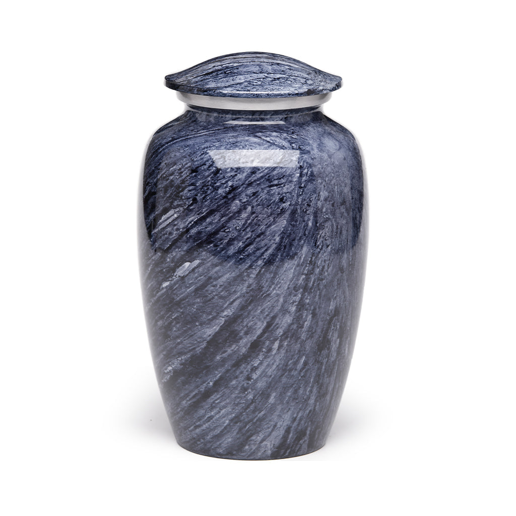 ADULT -Classic Alloy Urn - Hand-painted Stone-look Blue-Gray