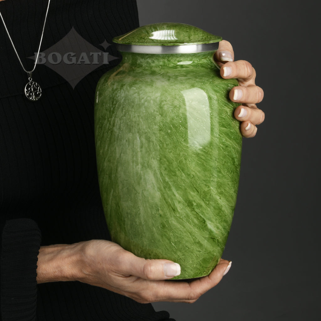 ADULT -Classic Alloy Urn - Hand-painted Stone-look