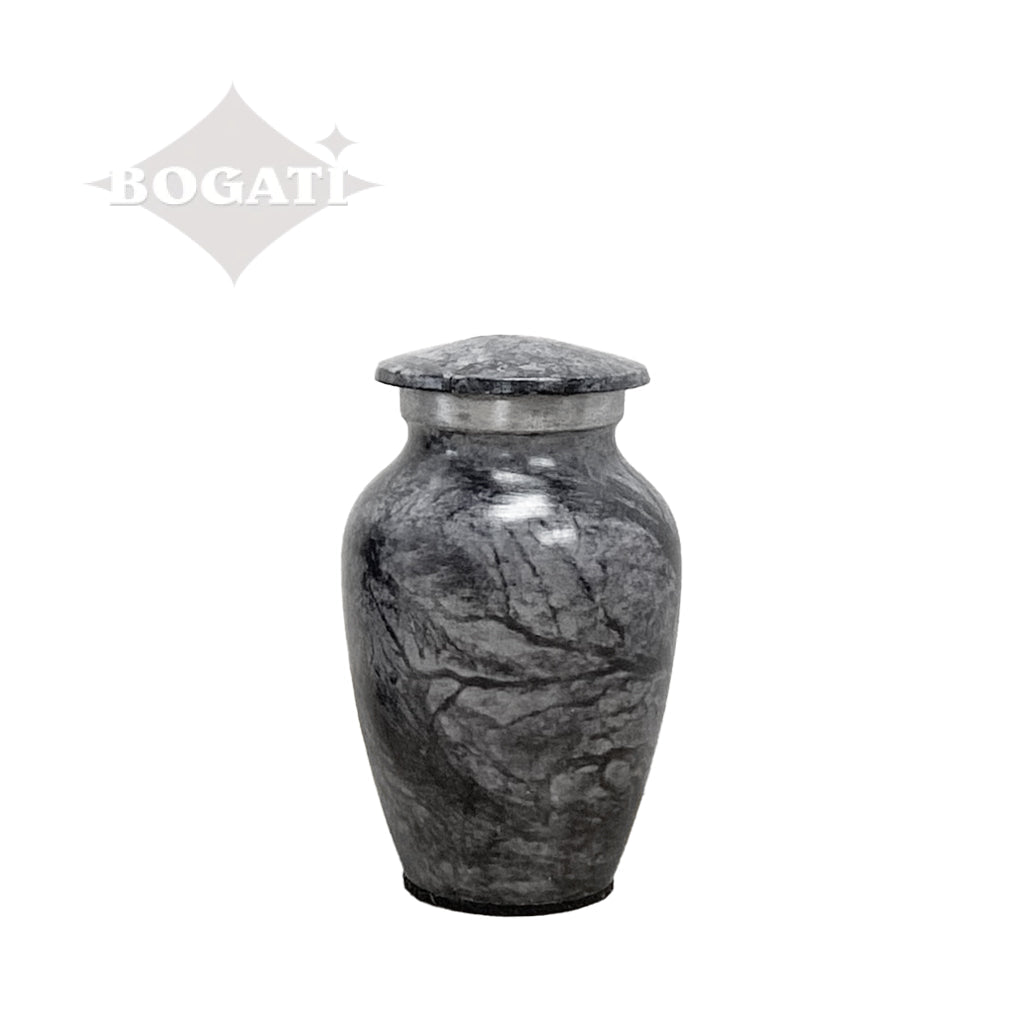 KEEPSAKE -Alloy Urn -Hand Painted Stone-look Dark Gray