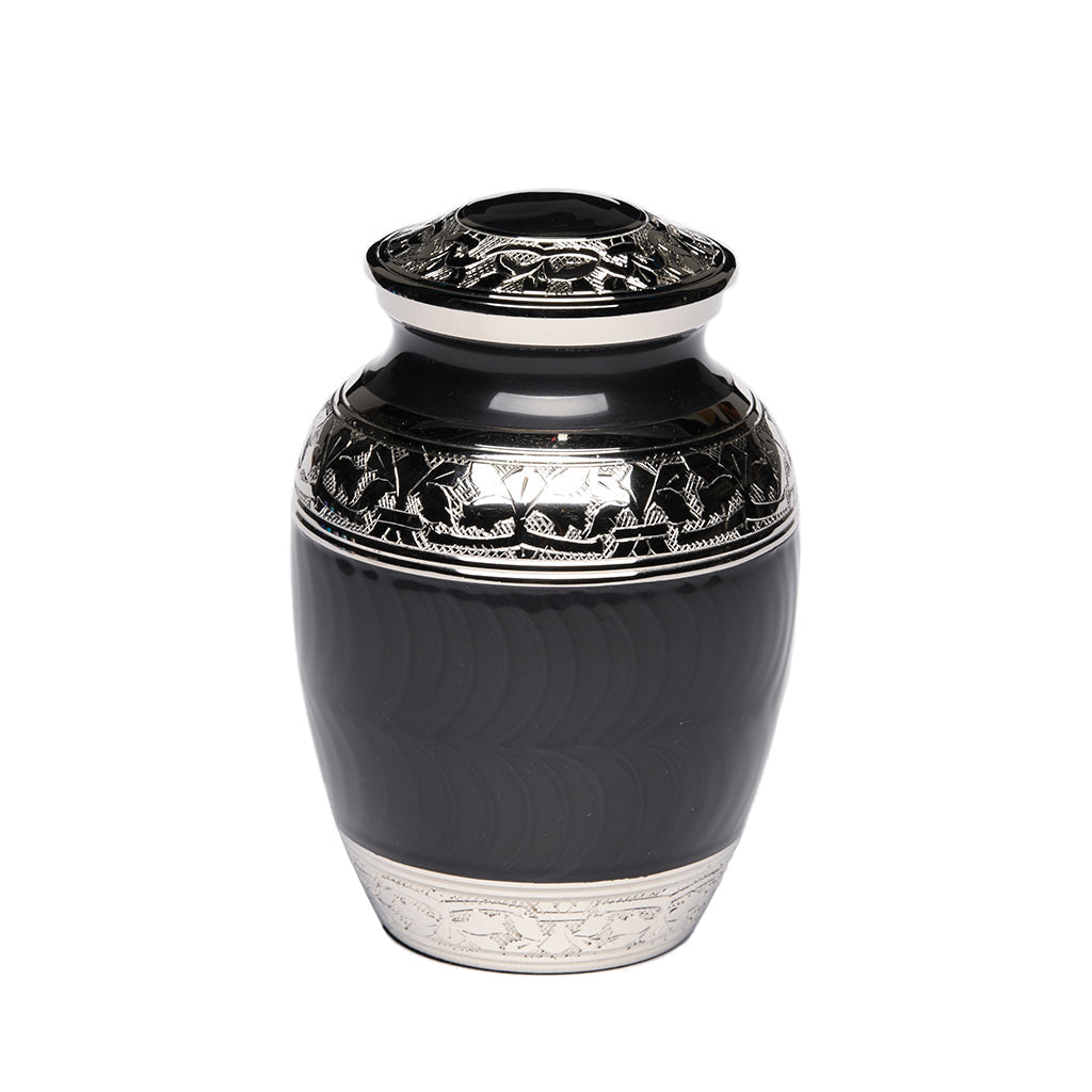 IMPERFECT SELECTION- MEDIUM Nickel Plated Brass Urn -1528- Fleur-de-Lis