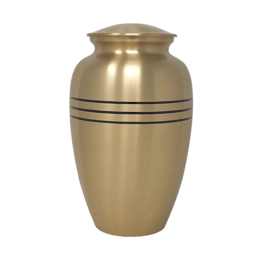 ADULT Brass Urn - Brushed Finish - Three Rings Brass