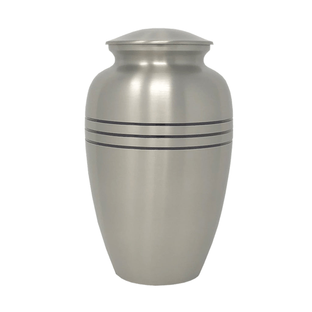 ADULT Brass Urn - Brushed Finish - Three Rings Pewter