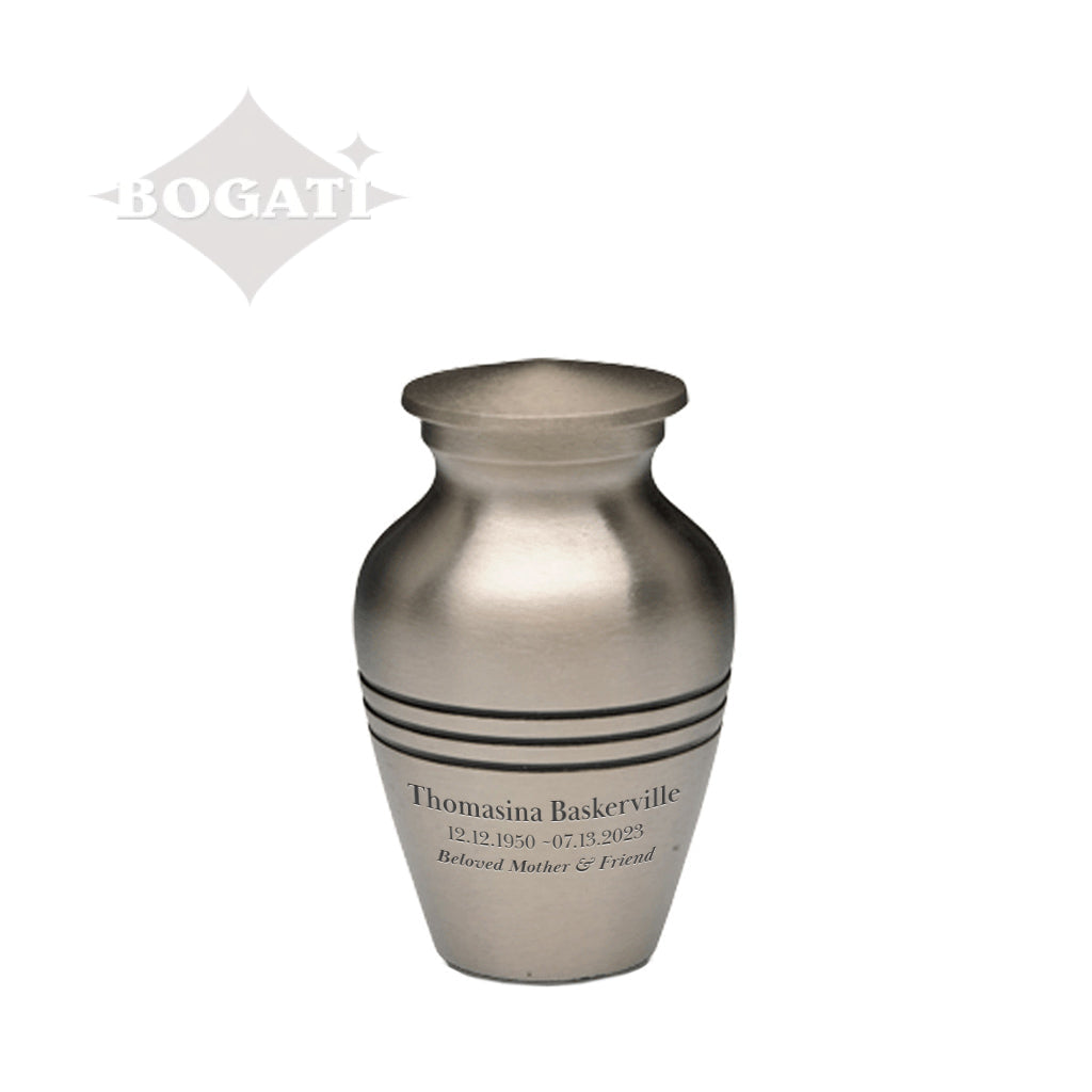KEEPSAKE Brass Urn - Brushed Finish- Three Rings