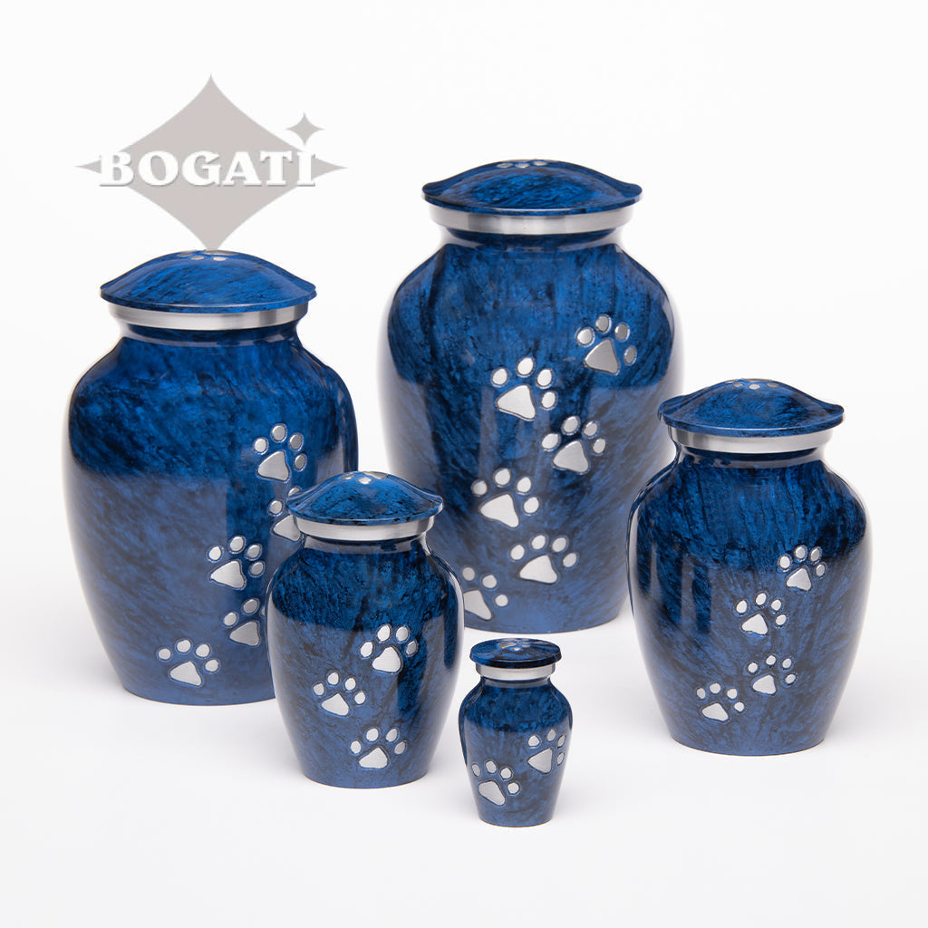 MEDIUM Alloy Pet Urn - 1658 "Paws to Heaven" - Marbled Stone Finish