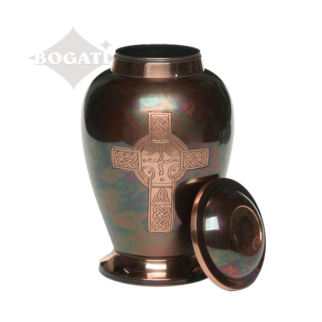 ADULT - Brass Urn -1958- Iridescent Copper Overlay