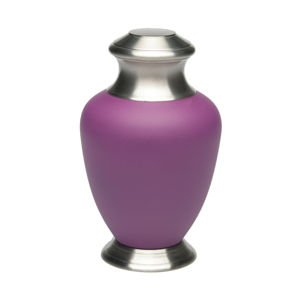 ADULT Brass urn -1966- Pewter with Solid Color Finish Purple