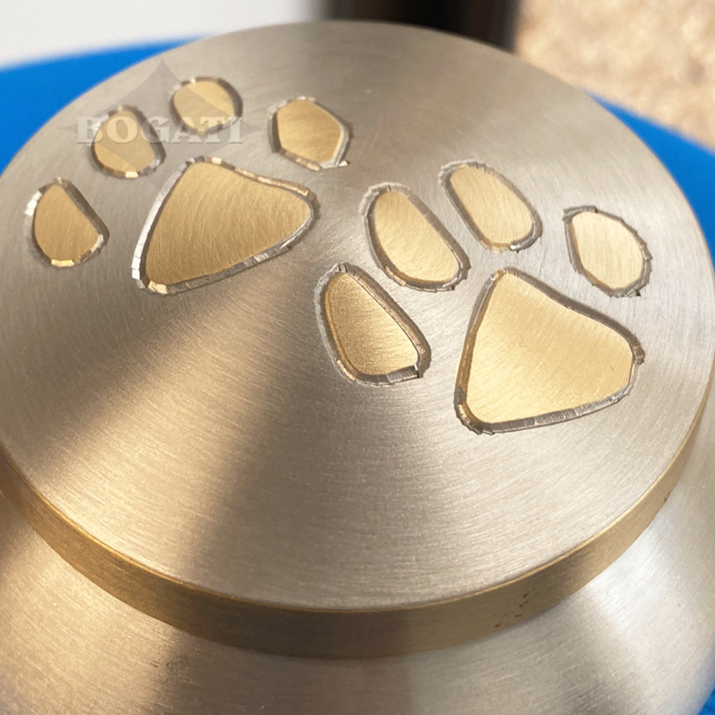 IMPERFECT SMALL Brass "Journey" Pet urn - 2011- Pewter-tone