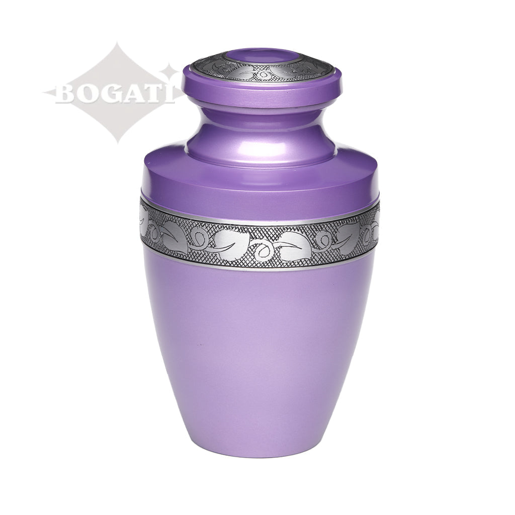 ADULT - Alloy Urn -2116- Grecian with Bogati Jasmine Border Purple