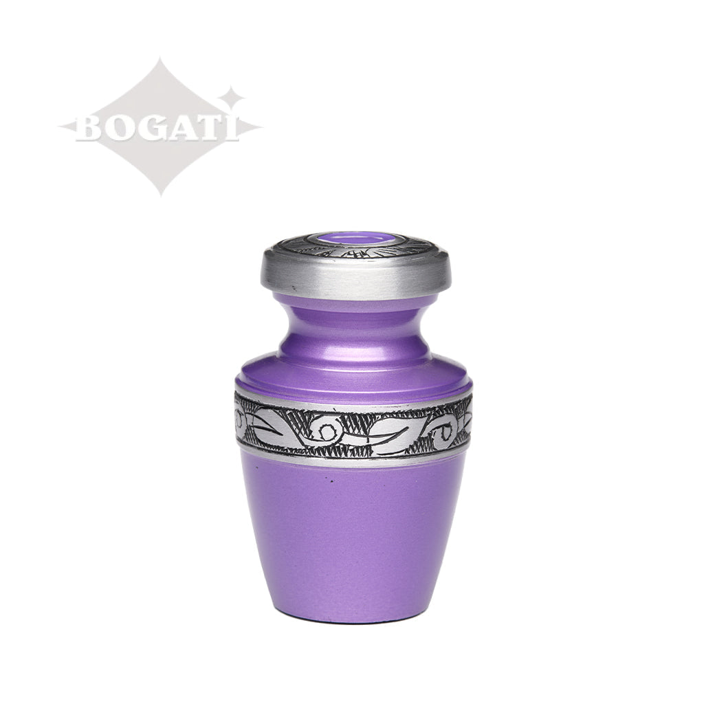 KEEPSAKE - Alloy Urn -2116- Grecian with Bogati Jasmine Border Purple