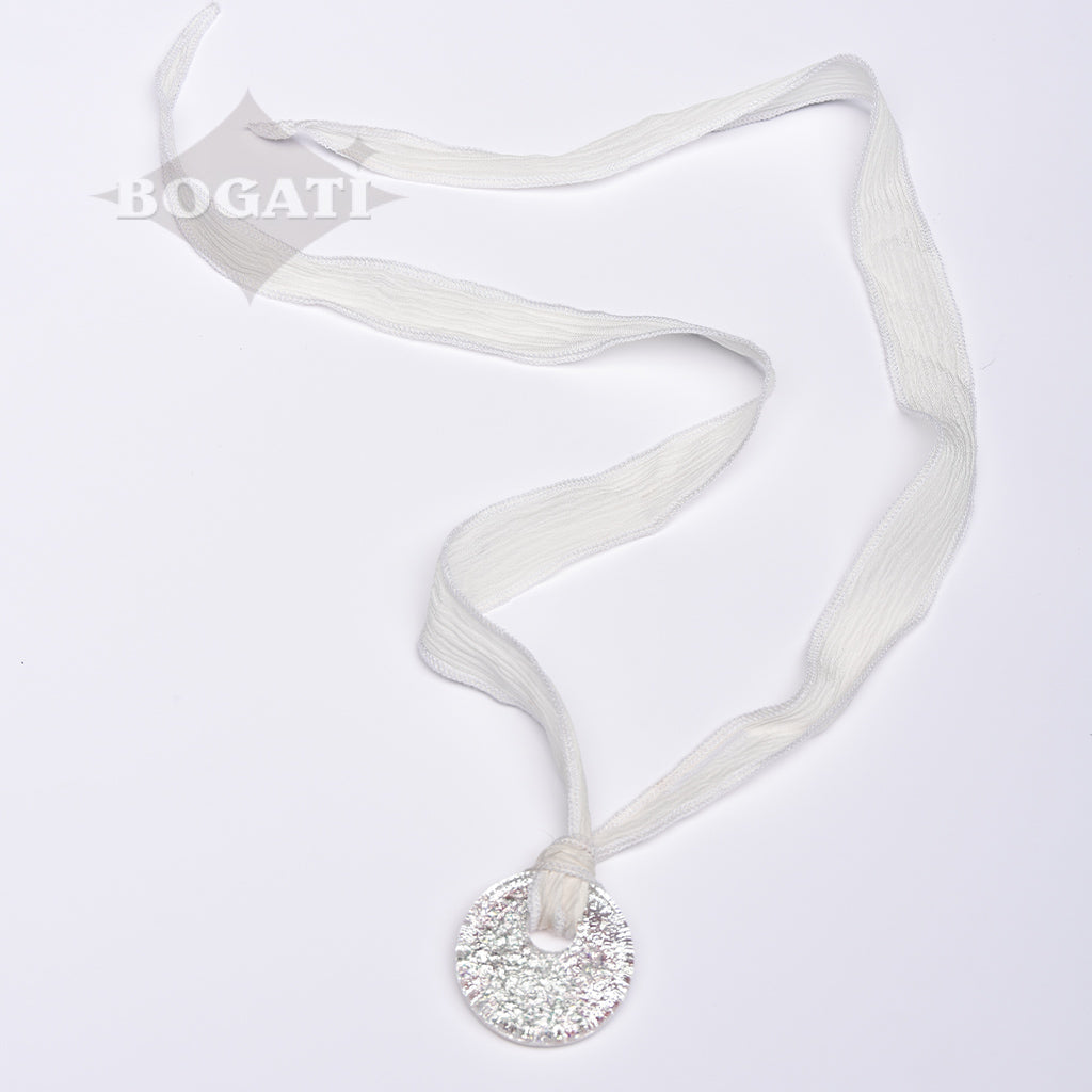 J-2168- Dichroic Glass Love Ashes Reflection Circles - Infused with Cremains