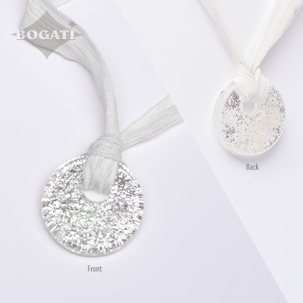 J-2168- Dichroic Glass Love Ashes Reflection Circles - Infused with Cremains