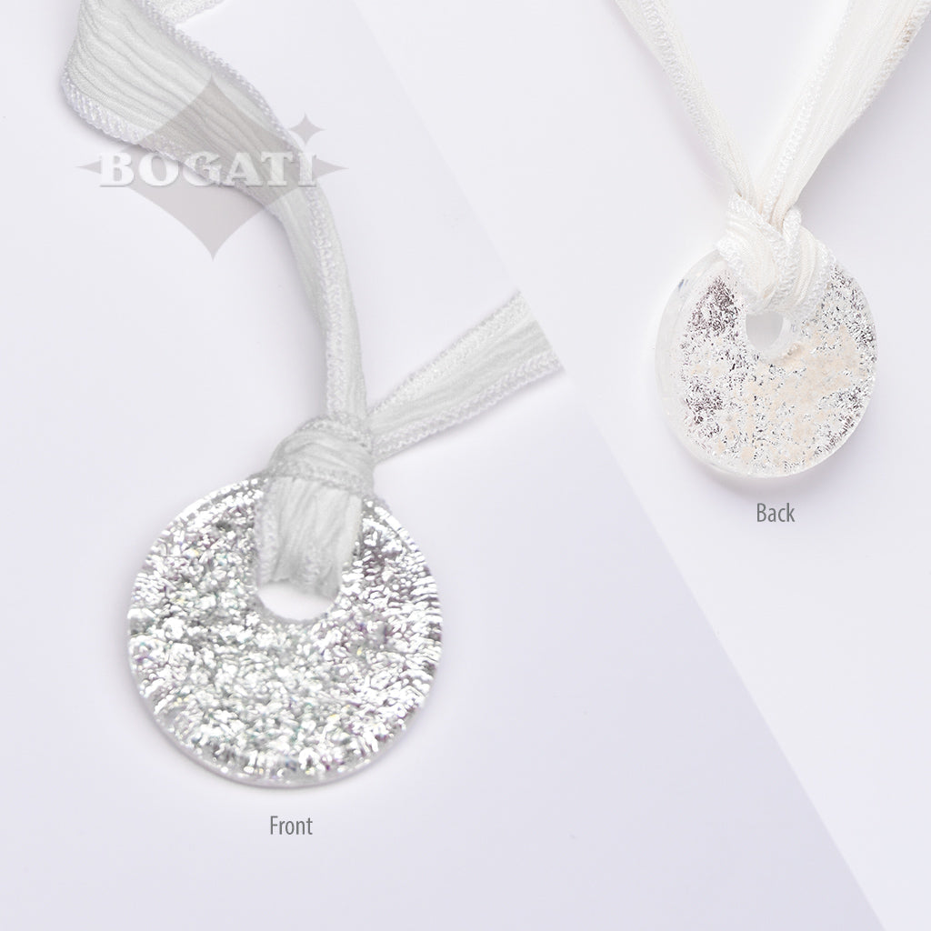 J-2168- Dichroic Glass Love Ashes Reflection Circles - Infused with Cremains