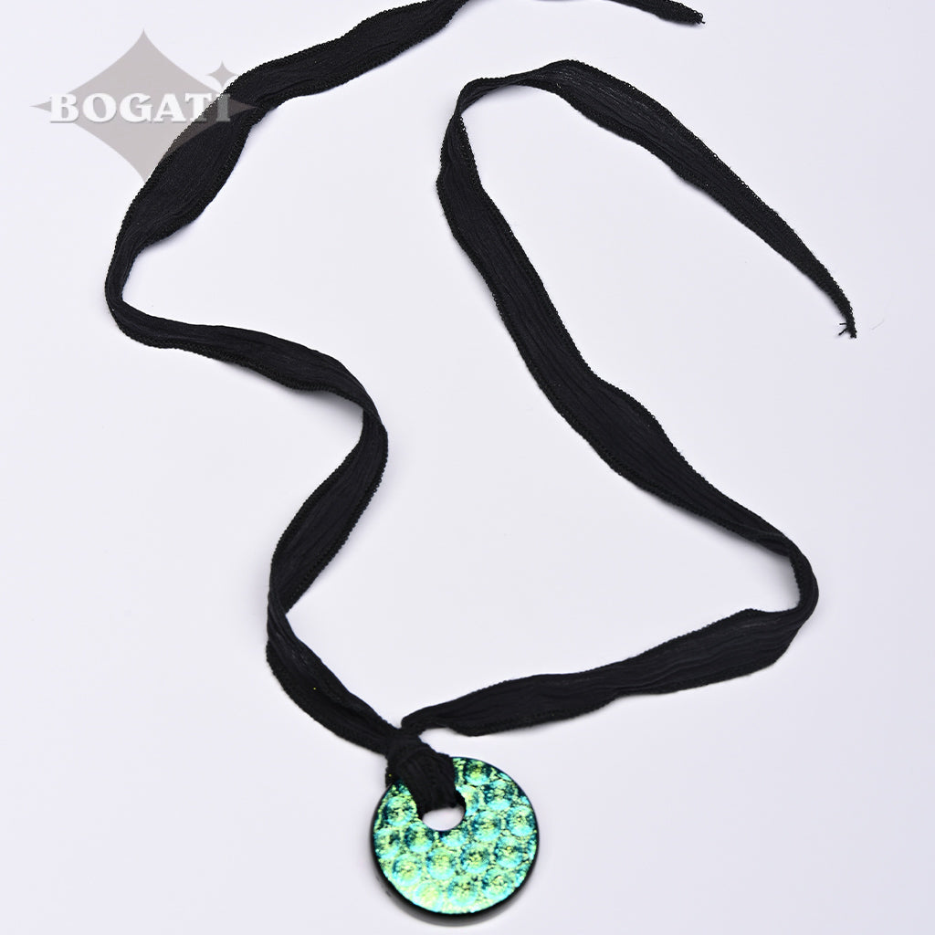 J-2168- Dichroic Glass Love Ashes Reflection Circles - Infused with Cremains