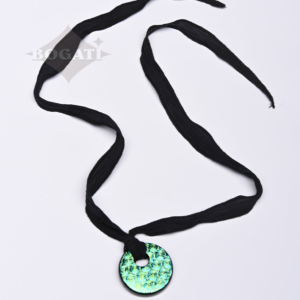 J-2168- Dichroic Glass Love Ashes Reflection Circles - Infused with Cremains