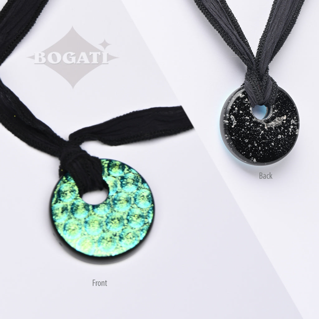 J-2168- Dichroic Glass Love Ashes Reflection Circles - Infused with Cremains