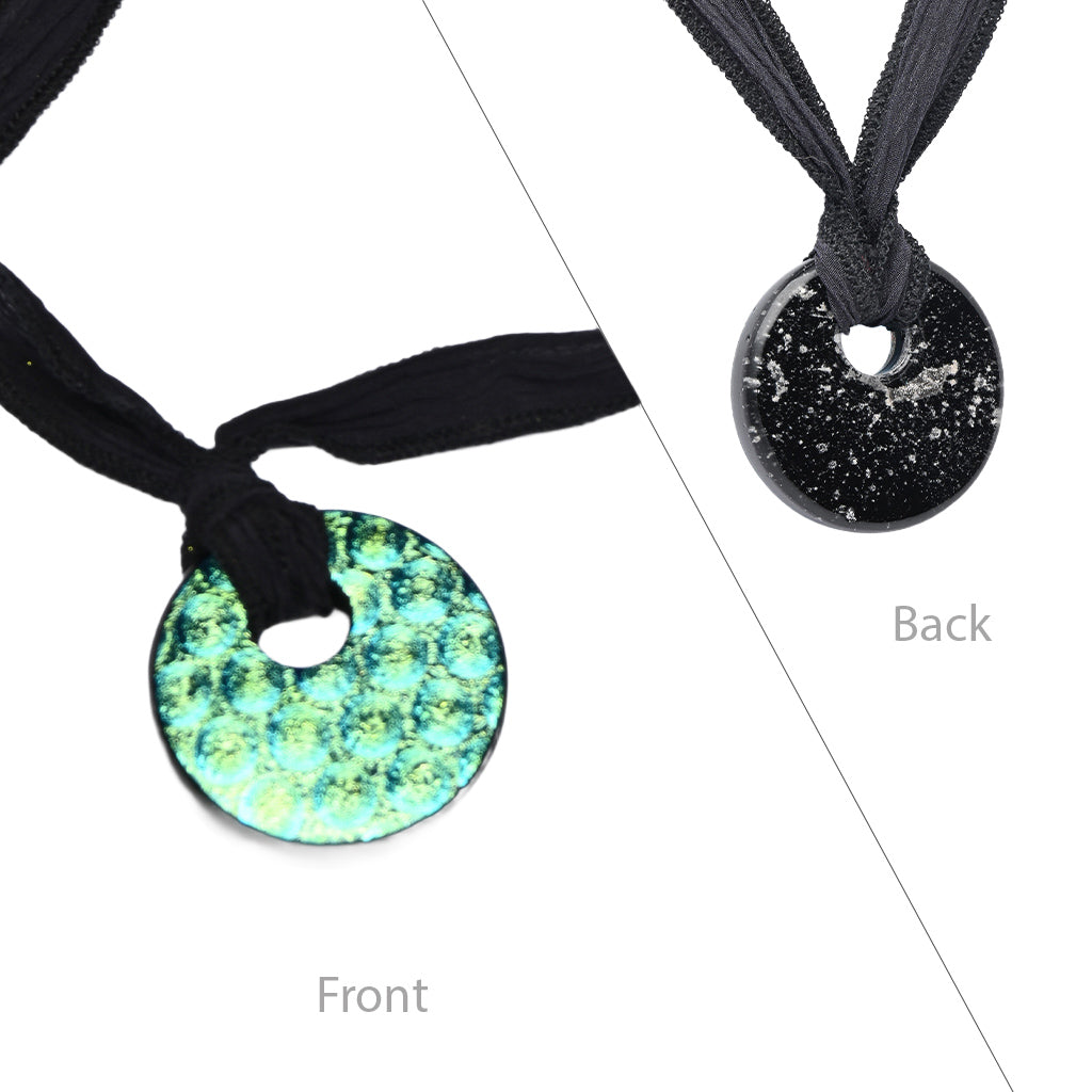 J-2168- Dichroic Glass Love Ashes Reflection Circles - Infused with Cremains