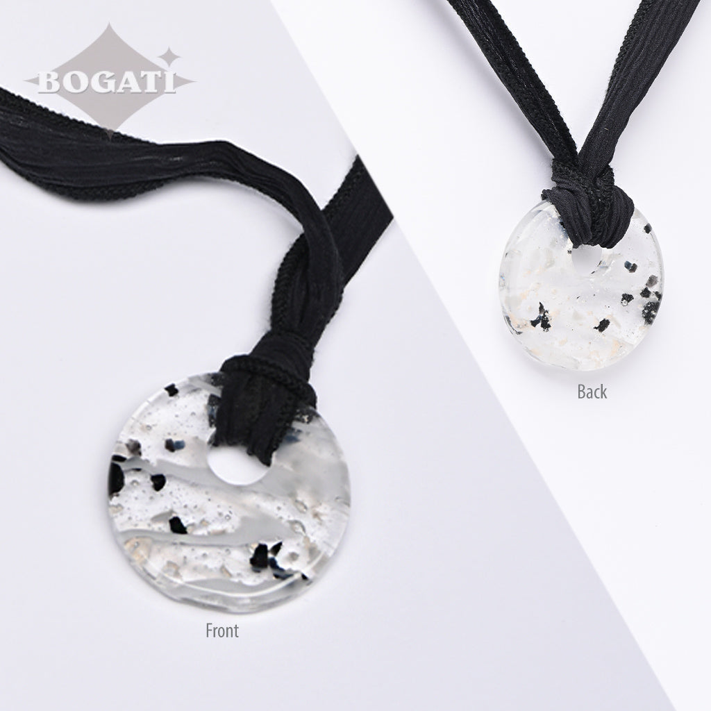 J-2168- Dichroic Glass Love Ashes Reflection Circles - Infused with Cremains