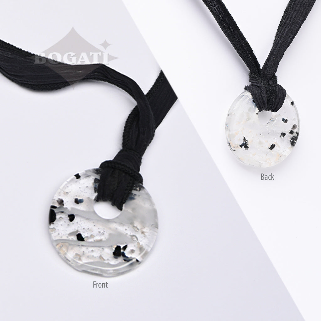 J-2168- Dichroic Glass Love Ashes Reflection Circles - Infused with Cremains