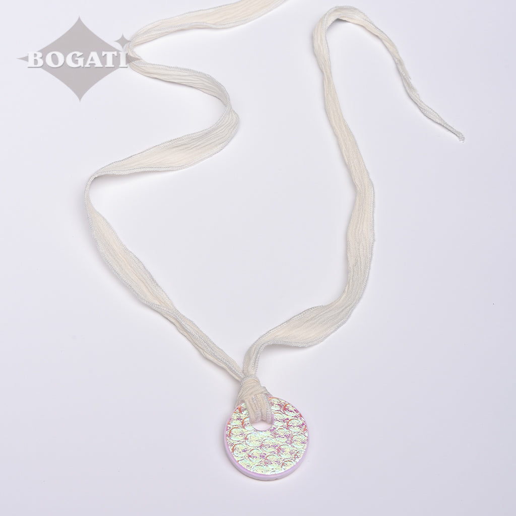 J-2168- Dichroic Glass Love Ashes Reflection Circles - Infused with Cremains