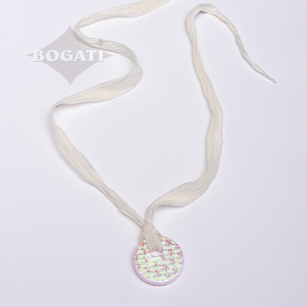 J-2168- Dichroic Glass Love Ashes Reflection Circles - Infused with Cremains