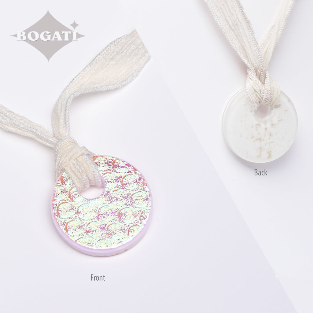 J-2168- Dichroic Glass Love Ashes Reflection Circles - Infused with Cremains