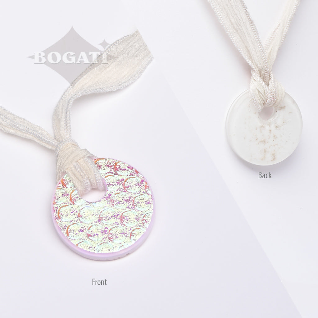 J-2168- Dichroic Glass Love Ashes Reflection Circles - Infused with Cremains