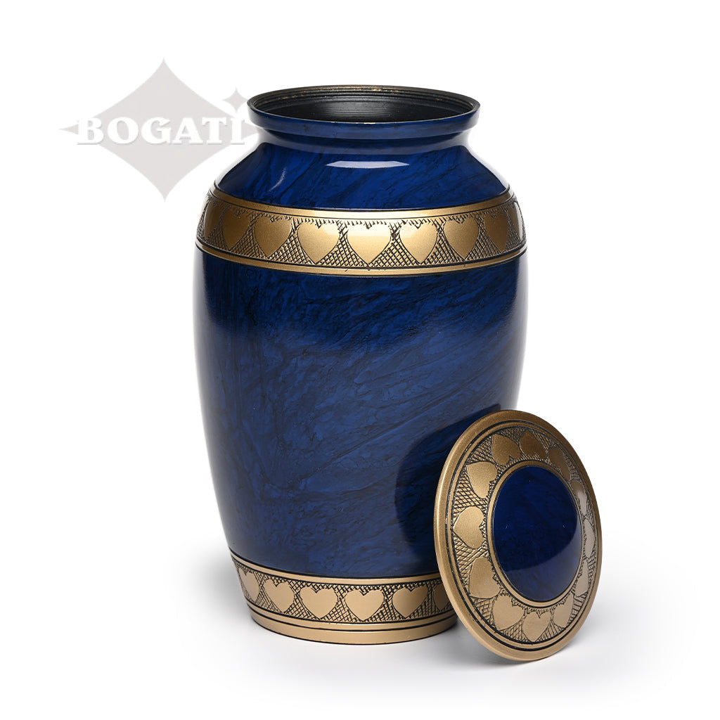 ADULT Brass Urn -2263- Heart Bands