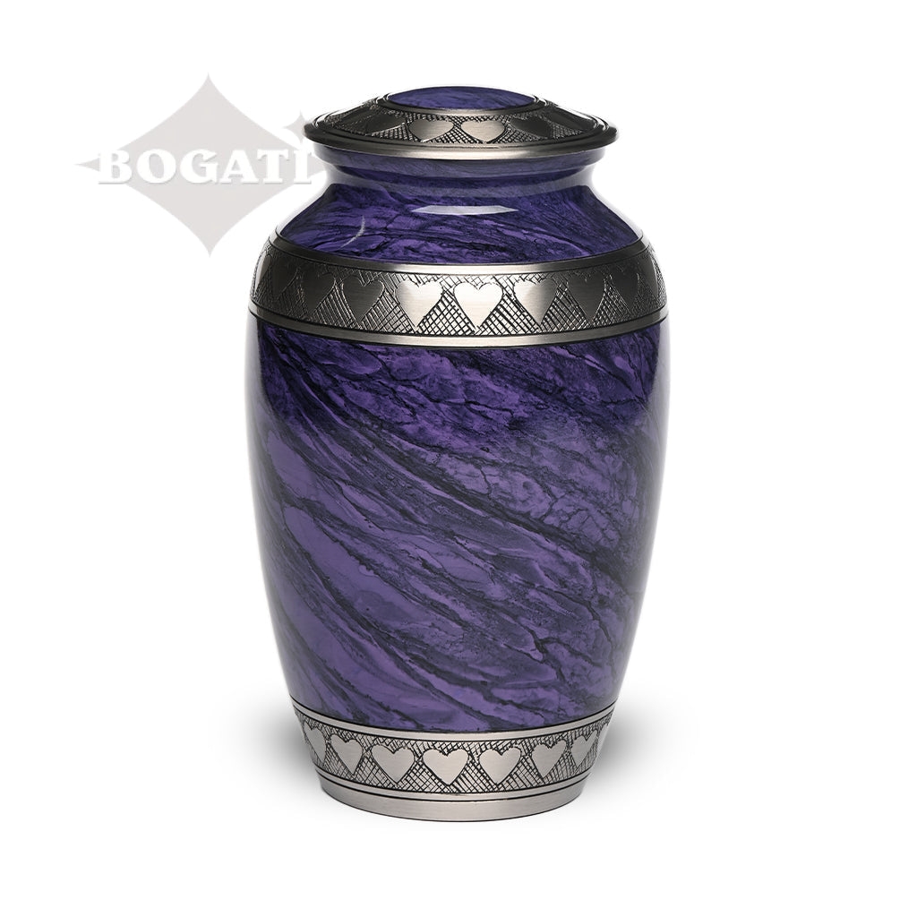 ADULT Brass Urn -2263- Heart Bands