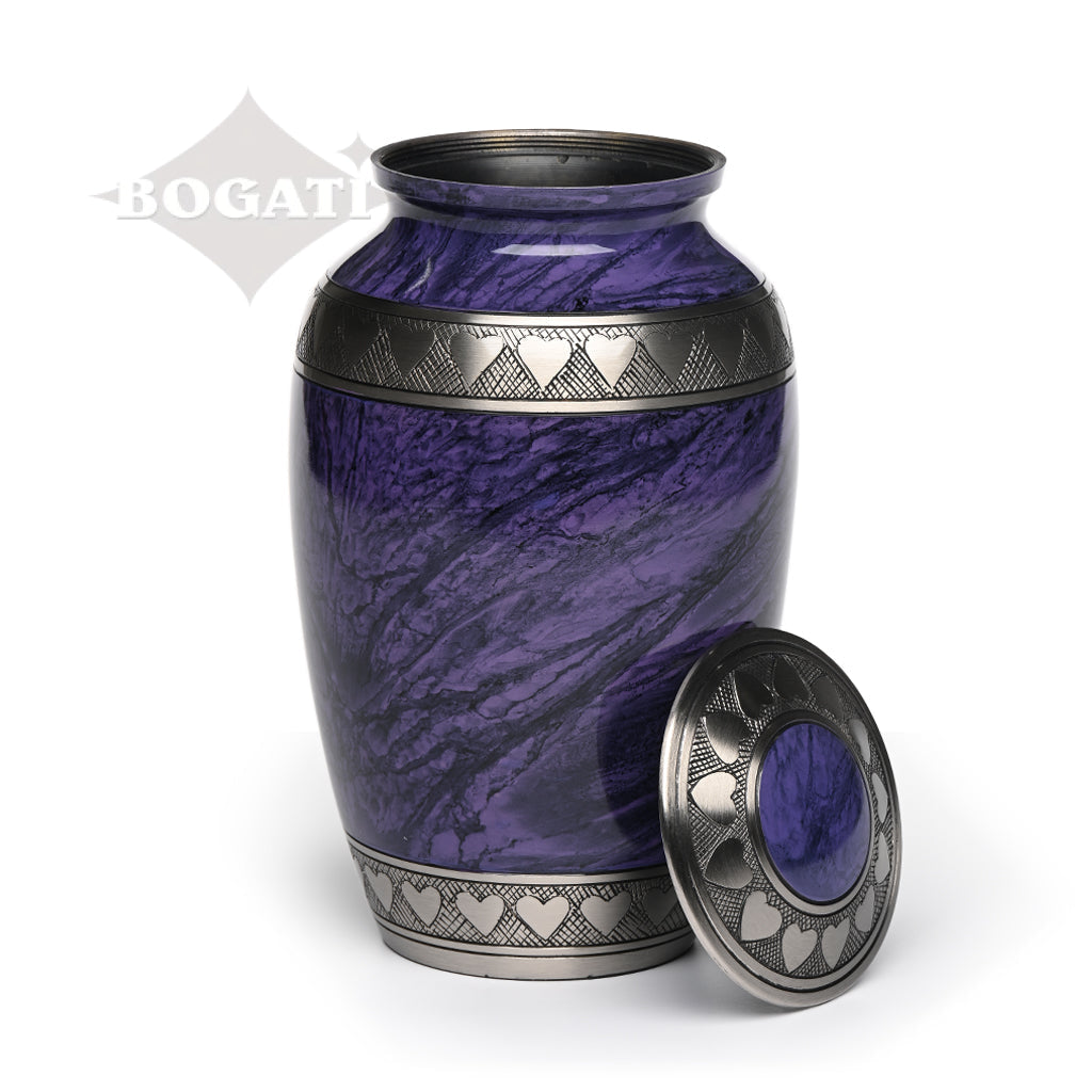 ADULT Brass Urn -2263- Heart Bands