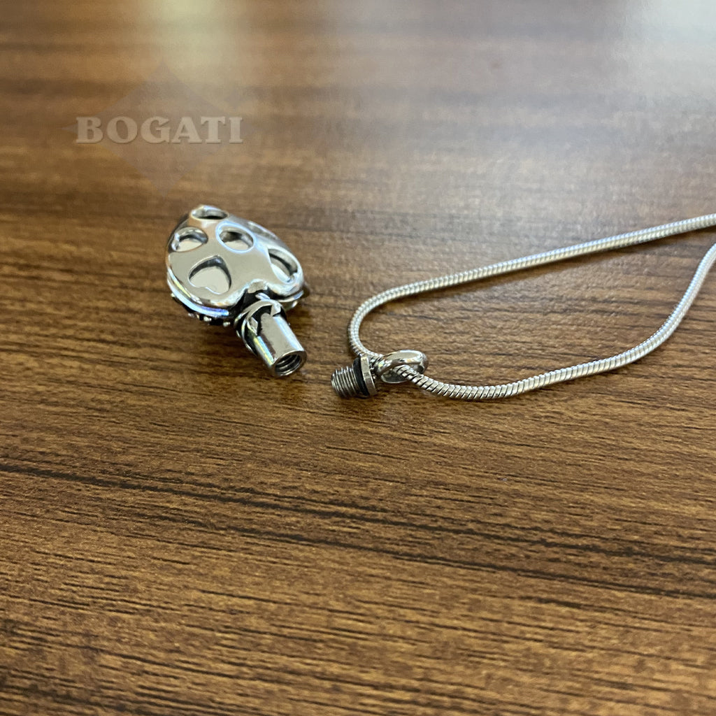 J-2505- Iridescent Cut Glass Heart With Tree Of Life- Pendant Chain