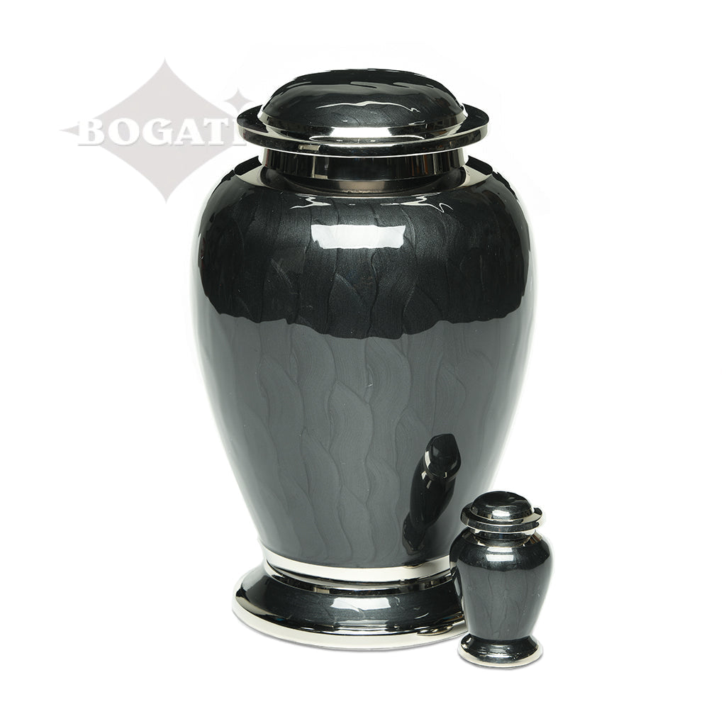 KEEPSAKE - Brass Urn -2571- Gleaming Enamel with Nickel Banding