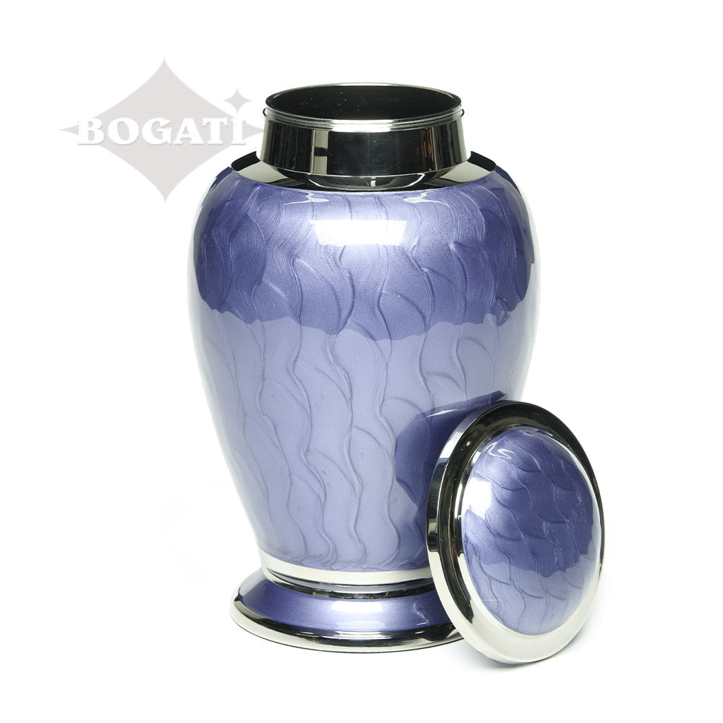 ADULT - Brass Urn -2571- Gleaming Enamel with Nickel Banding