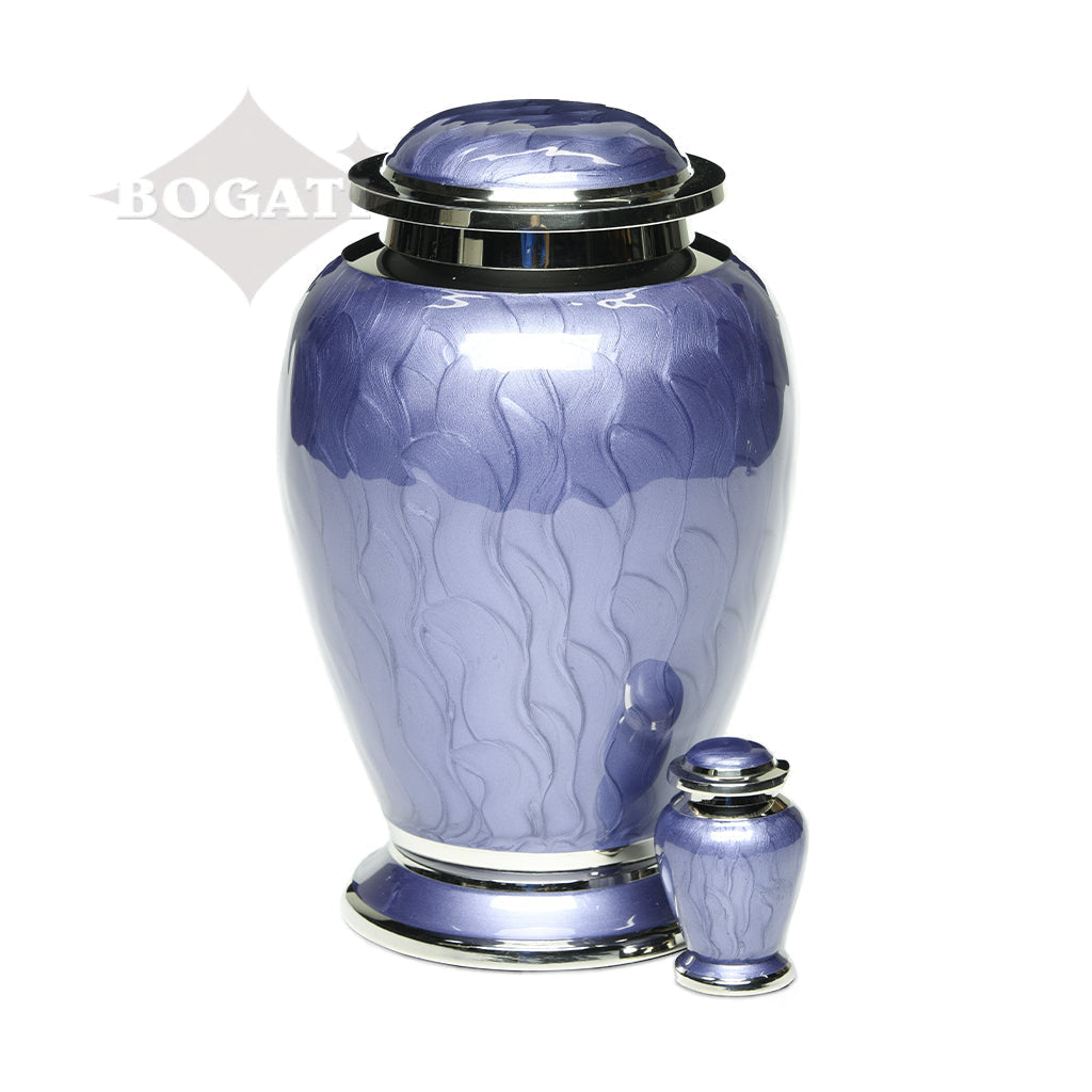 KEEPSAKE - Brass Urn -2571- Gleaming Enamel with Nickel Banding