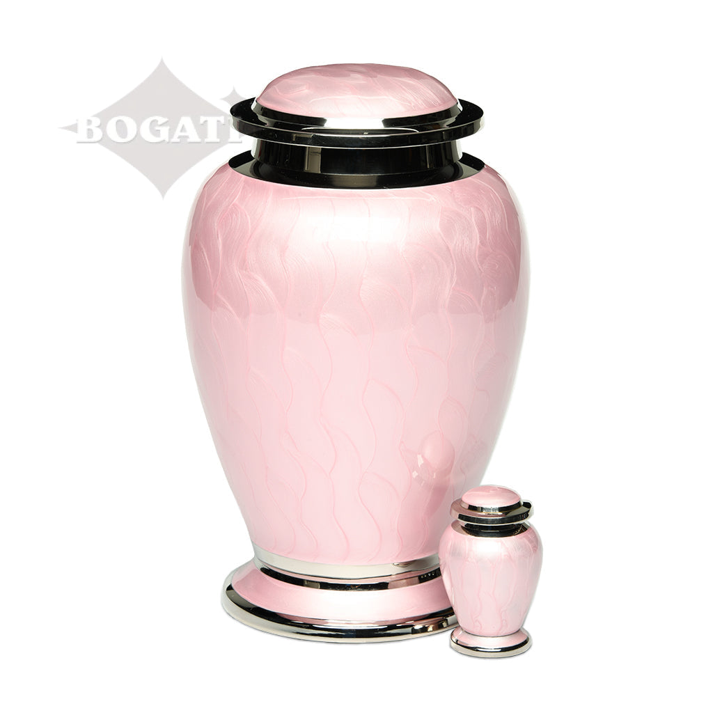 KEEPSAKE - Brass Urn -2571- Gleaming Enamel with Nickel Banding