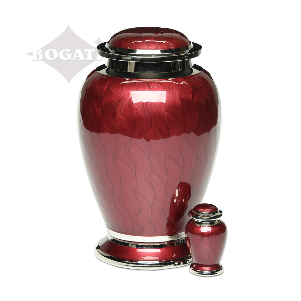 KEEPSAKE - Brass Urn -2571- Gleaming Enamel with Nickel Banding
