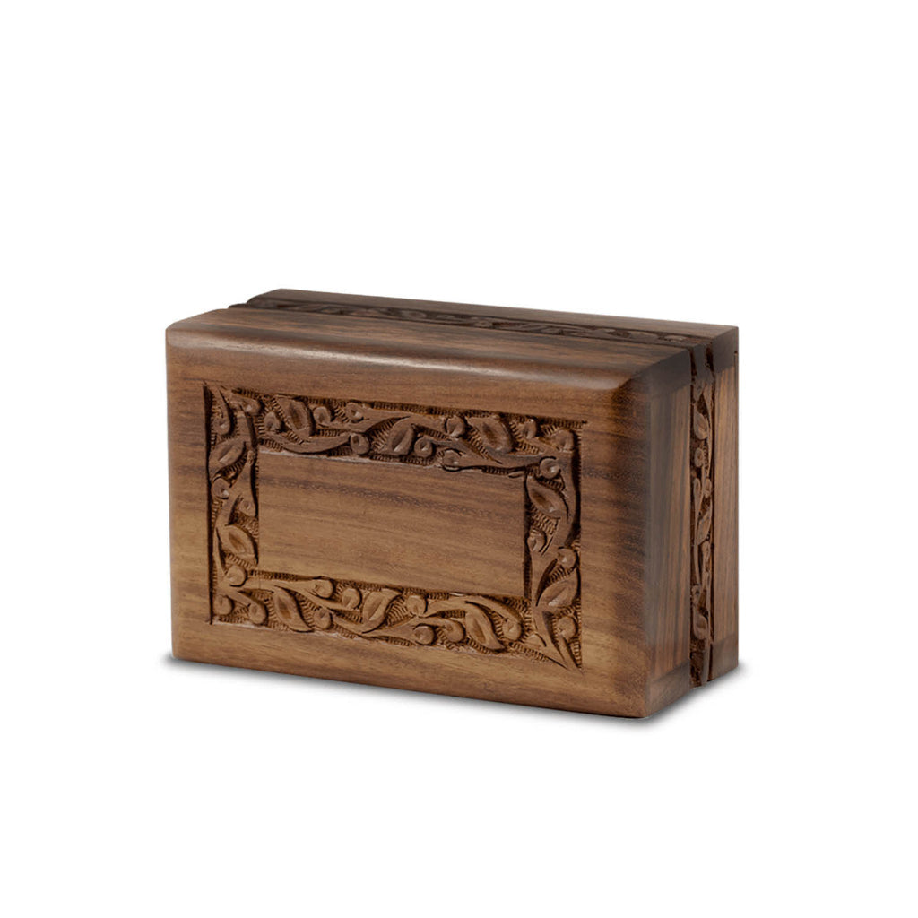 IMPERFECT SELECTION - SMALL - Size Rosewood Border Urn -2742- Slide-out base