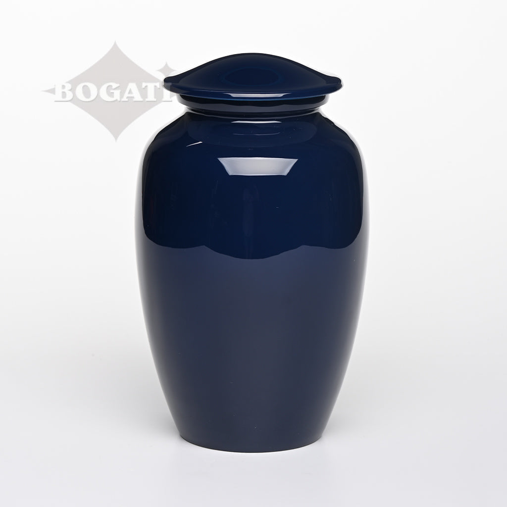 ADULT - Alloy Urn -3350 - Dark Blue Floral Nature Urns