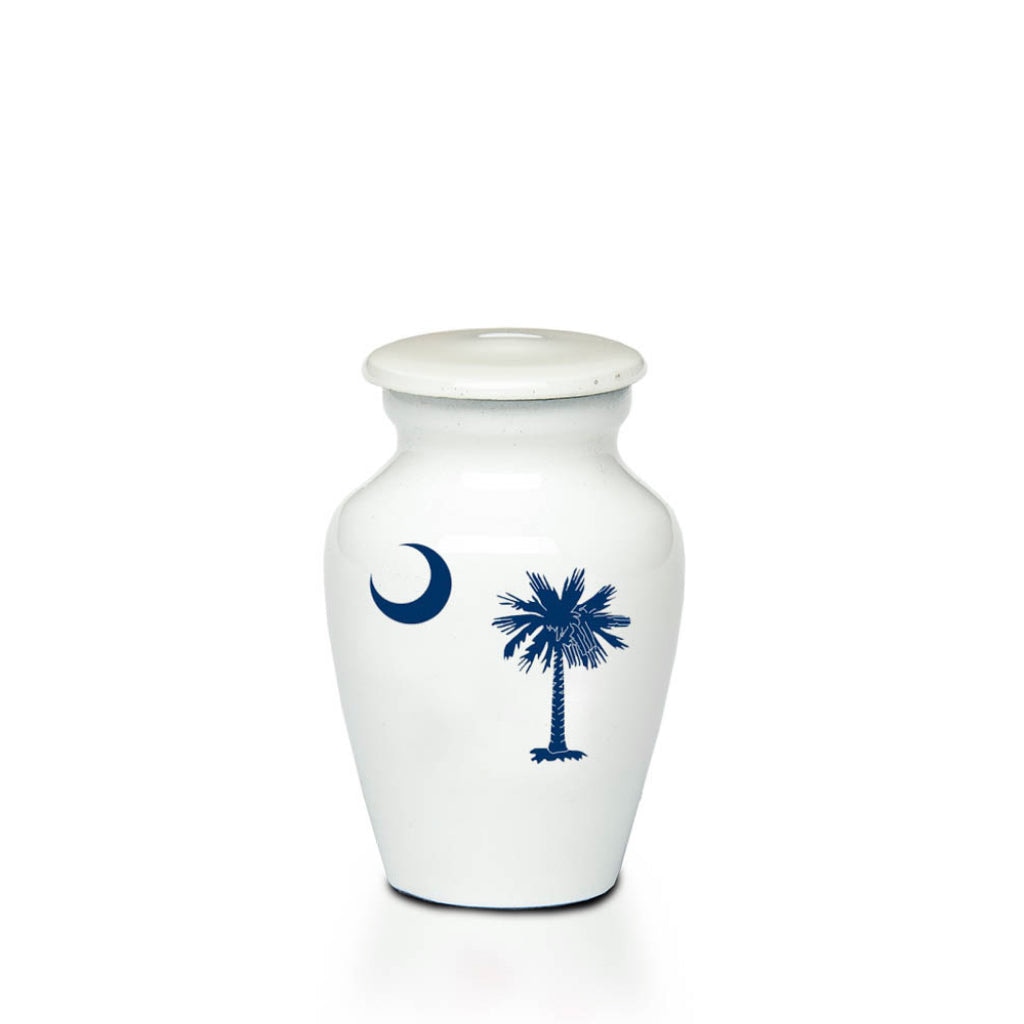 KEEPSAKE -Alloy Urn -4000- WHITE with SOUTH CAROLINA design