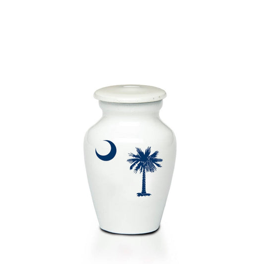 KEEPSAKE -Alloy Urn -4000- WHITE with SOUTH CAROLINA design