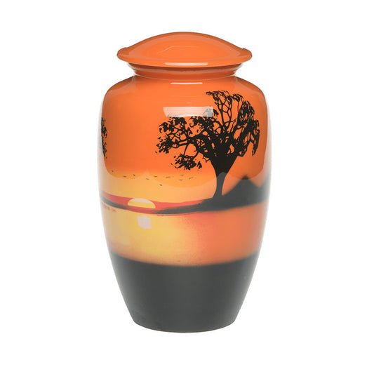 IMPERFECT SELECTION- ADULT -Classic Alloy Urn -4010– ORANGE SUNSET