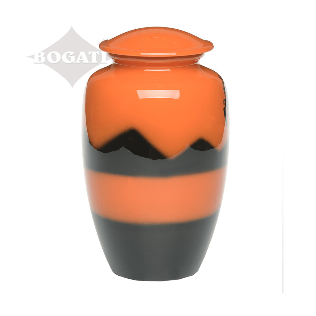 IMPERFECT SELECTION- ADULT -Classic Alloy Urn -4010– ORANGE SUNSET