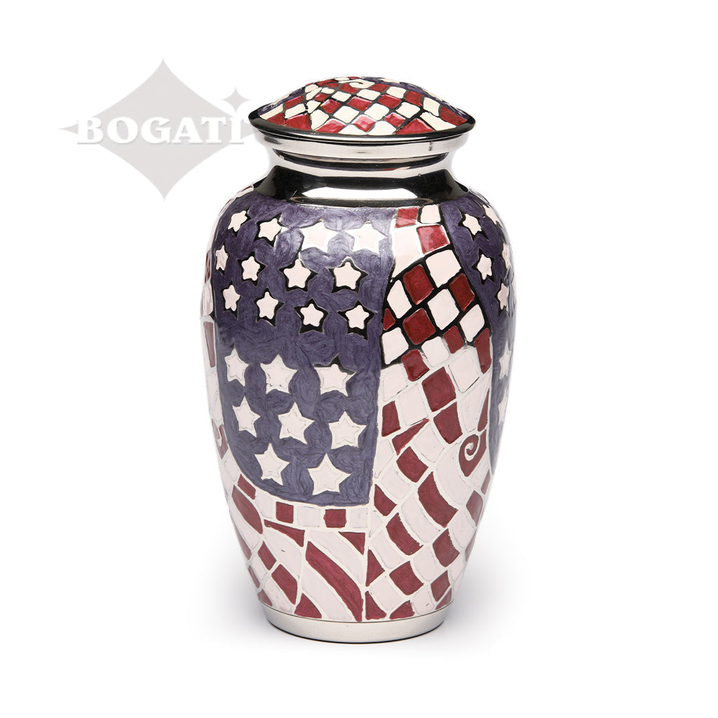 ADULT Brass urn -5-1515 - Stars & Squares Urn