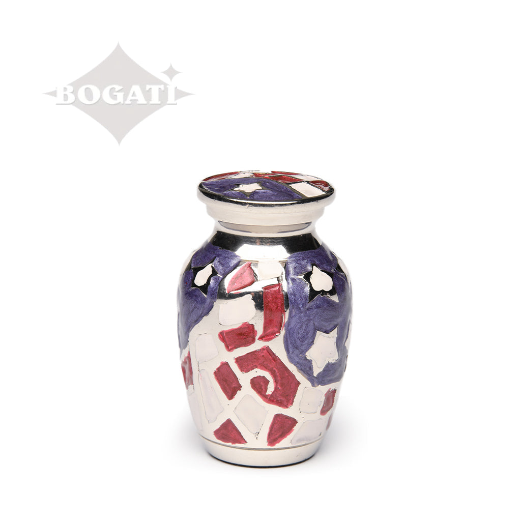 KEEPSAKE Brass urn -5-1515 - Stars and Squares Urn