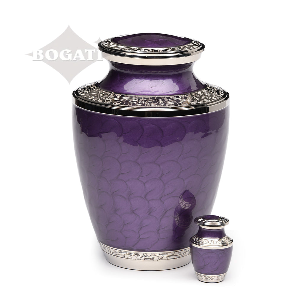 ADULT - Nickel plated Brass Urn Enamel 5-55 Silver-Bands
