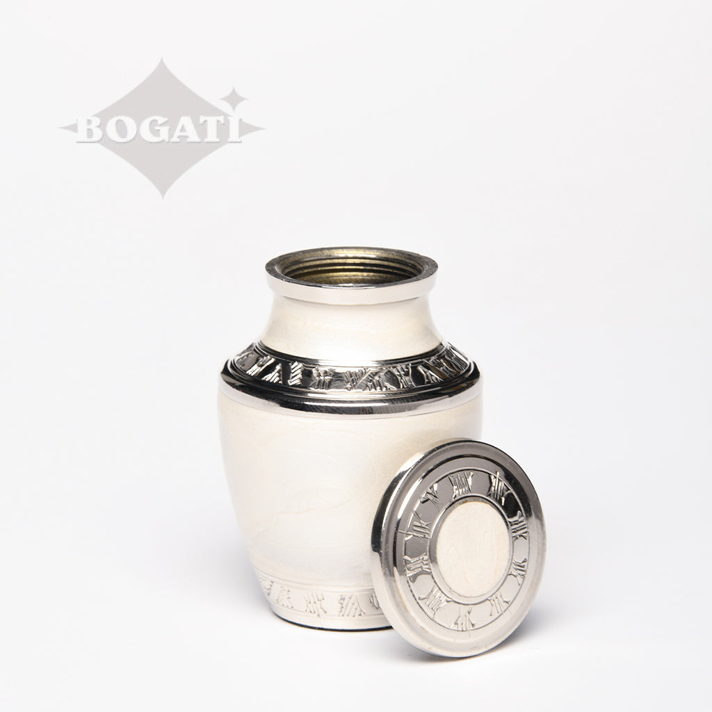 KEEPSAKE - Nickel plated Brass Urn 5-55 Silver Tone Bands